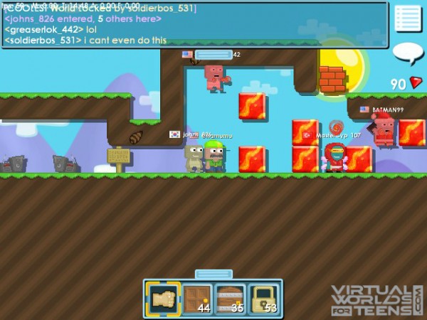 This image shows players facing blocks of lava.