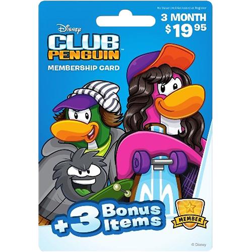 Club Penguin 3-Month Membership Card