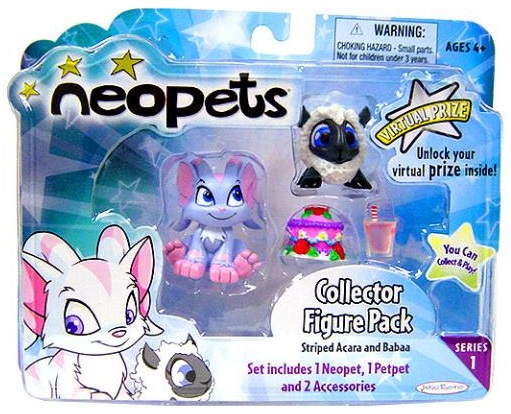 Neopets Striped Acara & Babaa Petpet Collector Figure Pack