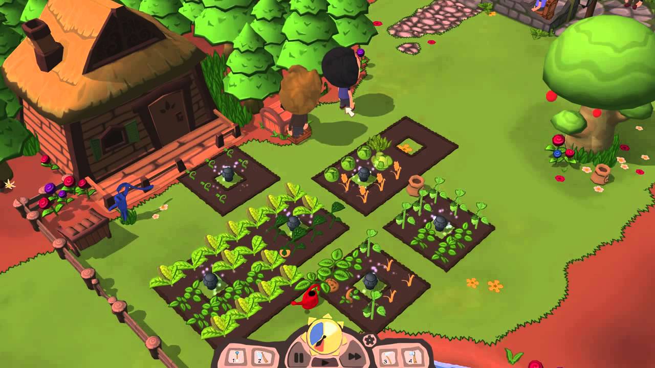 Farm For Life Game with two characters in the garden